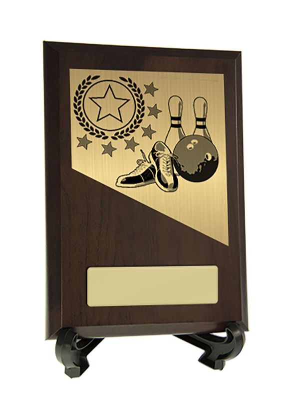Plaque with Ten Pin Bowling Trim Ten Pin Bowling 200mm